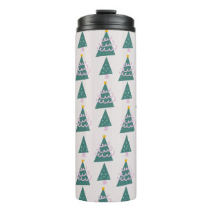Cute Trees Doodles Pink Green                  Thermal Tumbler