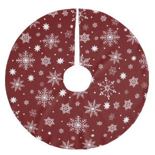 Cute Trending Snowflakes pattern Brushed Polyester Brushed Polyester Tree Skirt
