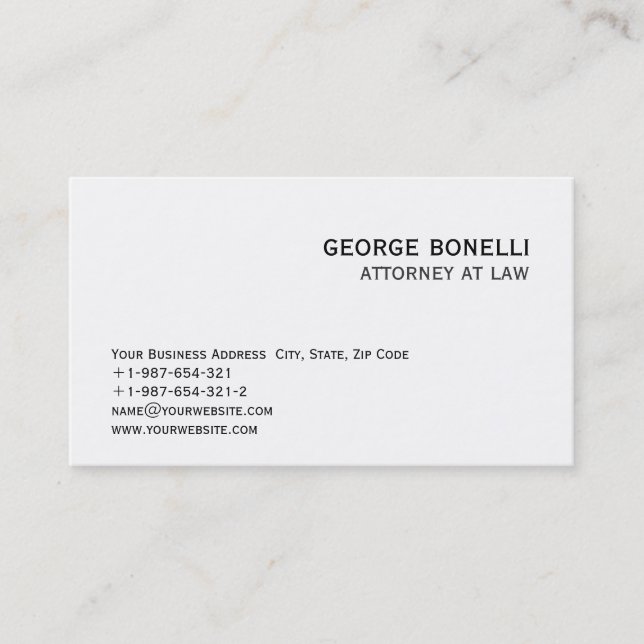 Cute Trendy Attorney at Law Business Card (Front)