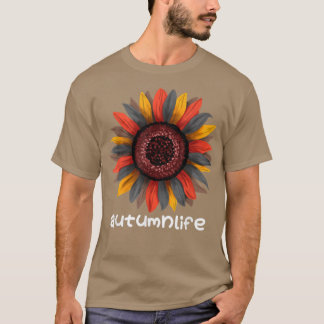 Cute Trendy Beautiful Autumn Fall Season Sunflower T-Shirt