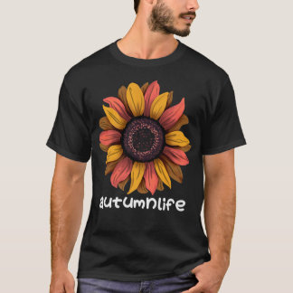 Cute Trendy Beautiful Autumn Fall Season Sunflower T-Shirt