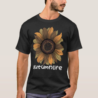 Cute Trendy Beautiful Autumn Fall Season Sunflower T-Shirt
