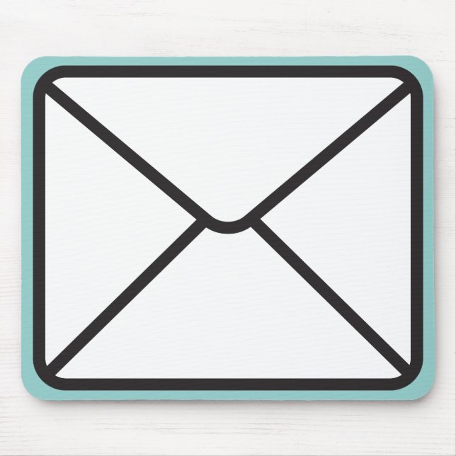 Cute Trendy Envelope Graphic & Custom Background Mouse Mat (Front)