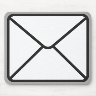 Cute Trendy Envelope Graphic & Grey Mouse Mat