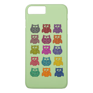 Cute Trendy fancy colourful abstract owls iPhone 8 Plus/7 Plus Case