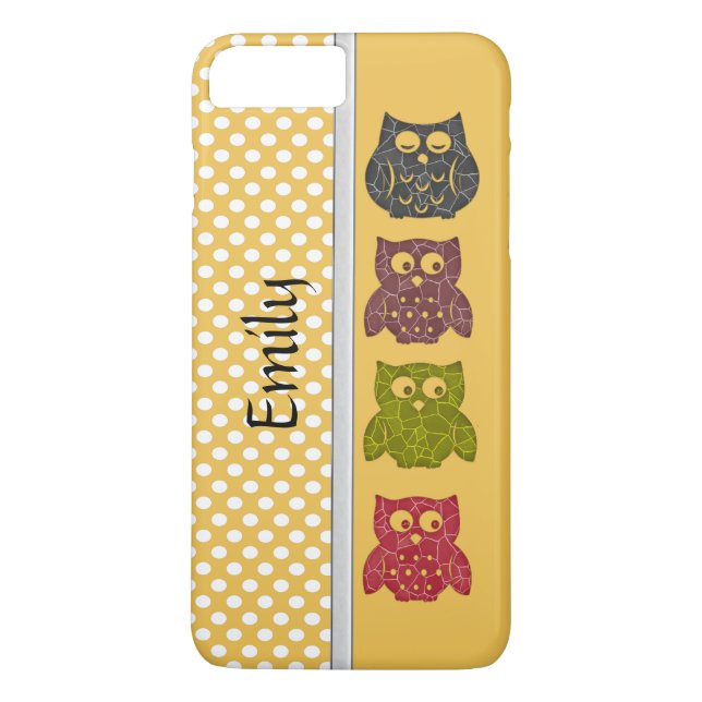 Cute Trendy fancy girly abstract owl personalised Case-Mate iPhone Case (Back)