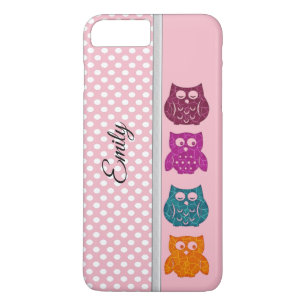 Cute Trendy fancy girly abstract owl personalised iPhone 8 Plus/7 Plus Case