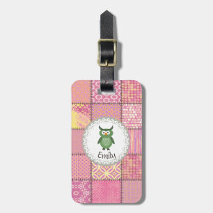 Cute Trendy fancy girly owl personalised Luggage Tag