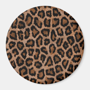 Cute Trendy Faux Fur Animal Leopard Print Pattern Magnet