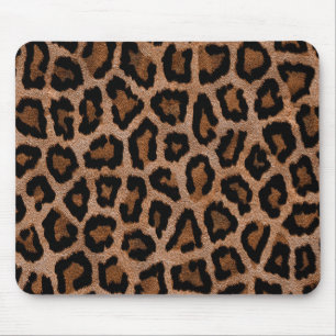Cute Trendy Faux Fur Animal Leopard Print Pattern Mouse Mat