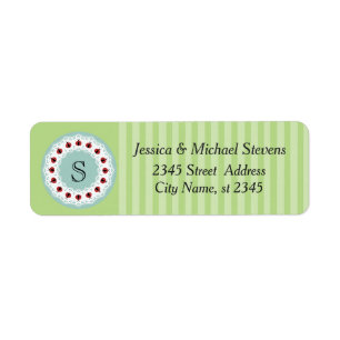 Cute trendy girly chic ladybugs monogram