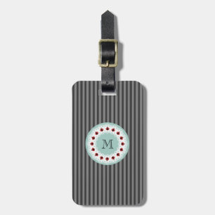 Cute trendy girly chic ladybugs monogram luggage tag
