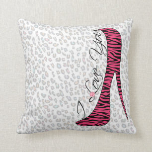 Cute trendy girly elegant "I Love You" high heels Cushion