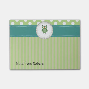 Cute Trendy girly fun cartoon owl personalised Post-it Notes