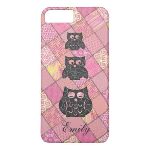 Cute trendy girly owl pattern personalised iPhone 8 plus/7 plus case