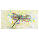 Cute trendy girly watercolor splatters dragonfly