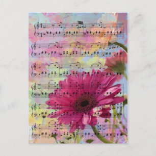 Cute trendy girly watercolours Gerbera flowers Postcard