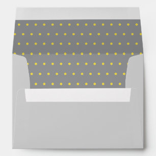 Cute Trendy Grey Yellow Polka Dot Pattern Modern Envelope