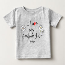 Cute Trendy I love My Godmother Baby Tee