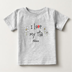 Cute Trendy I love My Tia Baby Tee