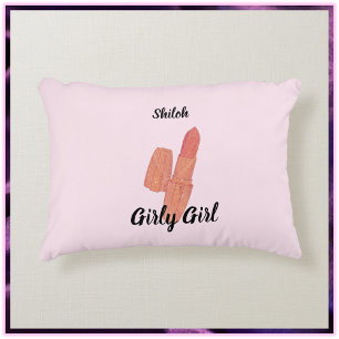 Cute Trendy Lipstick Pink Decorative Cushion