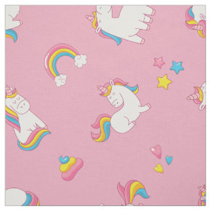 Cute TRENDY Magical Unicorn Pastel colour pink Fabric