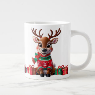 Cute Trendy Modern Humour Funny Christmas Large Coffee Mug