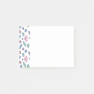 Cute Trendy Pastel Gemstones Gems Crystal Pattern Post-it Notes