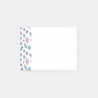 Cute Trendy Pastel Gemstones Gems Crystal Pattern Post-it Notes