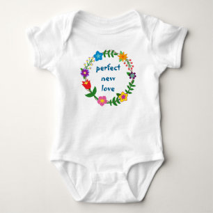 Cute Trendy Perfect New Love Baby Bodysuit Flowers
