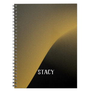 Cute Trendy Personalised Black and Gold Pattern  N Notebook