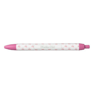 Cute Trendy Personalised Cherries Black Ink Pen