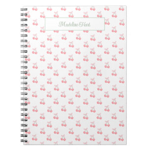 Cute Trendy Personalised Cherries Notebook