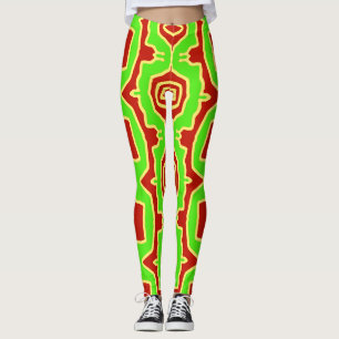 Cute trendy red & green "Ratti_Creative_Arts" Leggings