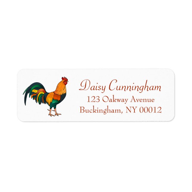Cute Trendy Rustic Country Farm Rooster Chicken (Front)