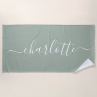 Cute Trendy Script Name Personalised Dusty Sage