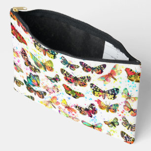 Cute Trendy Watercolor Butterflies Accessory Pouch