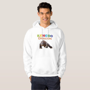 Cute Trendy White Komodo Dragon Men's Hoodie
