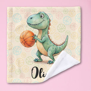 Cute Trex Playing Basketball Personalised Wash Cloth