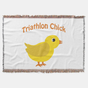 Cute Triathlon Chick Throw Blanket