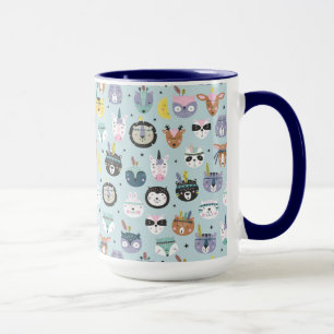 Cute Tribal Face Pattern Mug