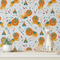 Cute Tribal Lion Nursery Peel and Stick