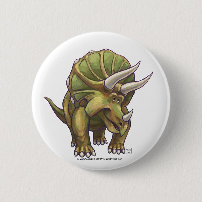 Cute Triceratops Art Gifts & Accessories 6 Cm Round Badge (Front)
