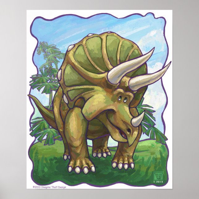 Cute Triceratops Art Gifts & Accessories Poster (Front)