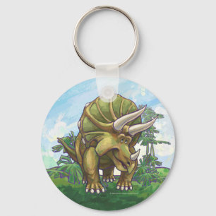 Cute Triceratops Art Key Ring