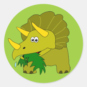 Cute Triceratops Dinosaur Kids Cool Gifts Classic Round Sticker