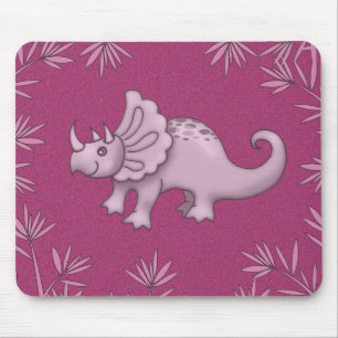 Cute Triceratops Dinosaur Mousepad