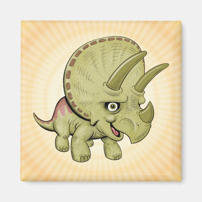 Cute Triceratops Magnet (Front)