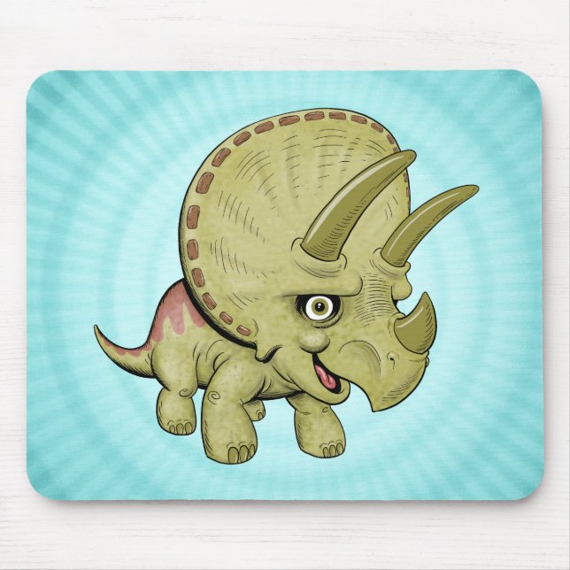 Cute Triceratops Mouse Mat (Front)