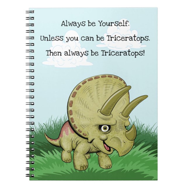 Cute Triceratops Notebook (Front)